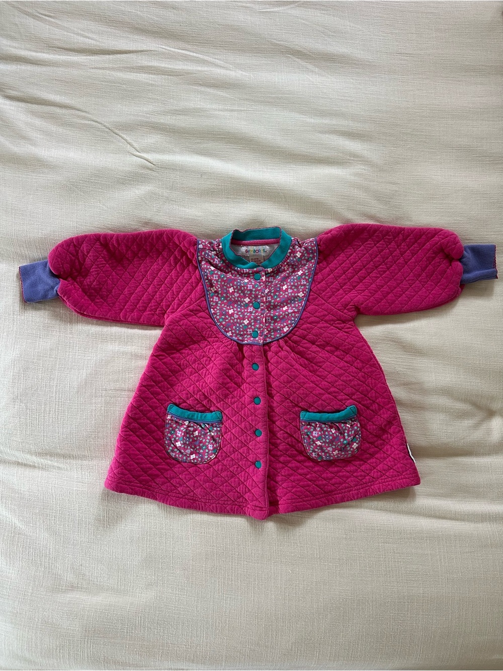 Vintage 90’s Gymboree Quilted Pink Floral Snap-Front Kidcore Toddler Coat